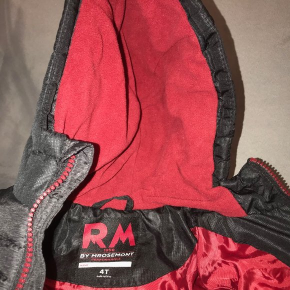 RM 1958 Insulated Hooded Jacket, Black/Red, 4T